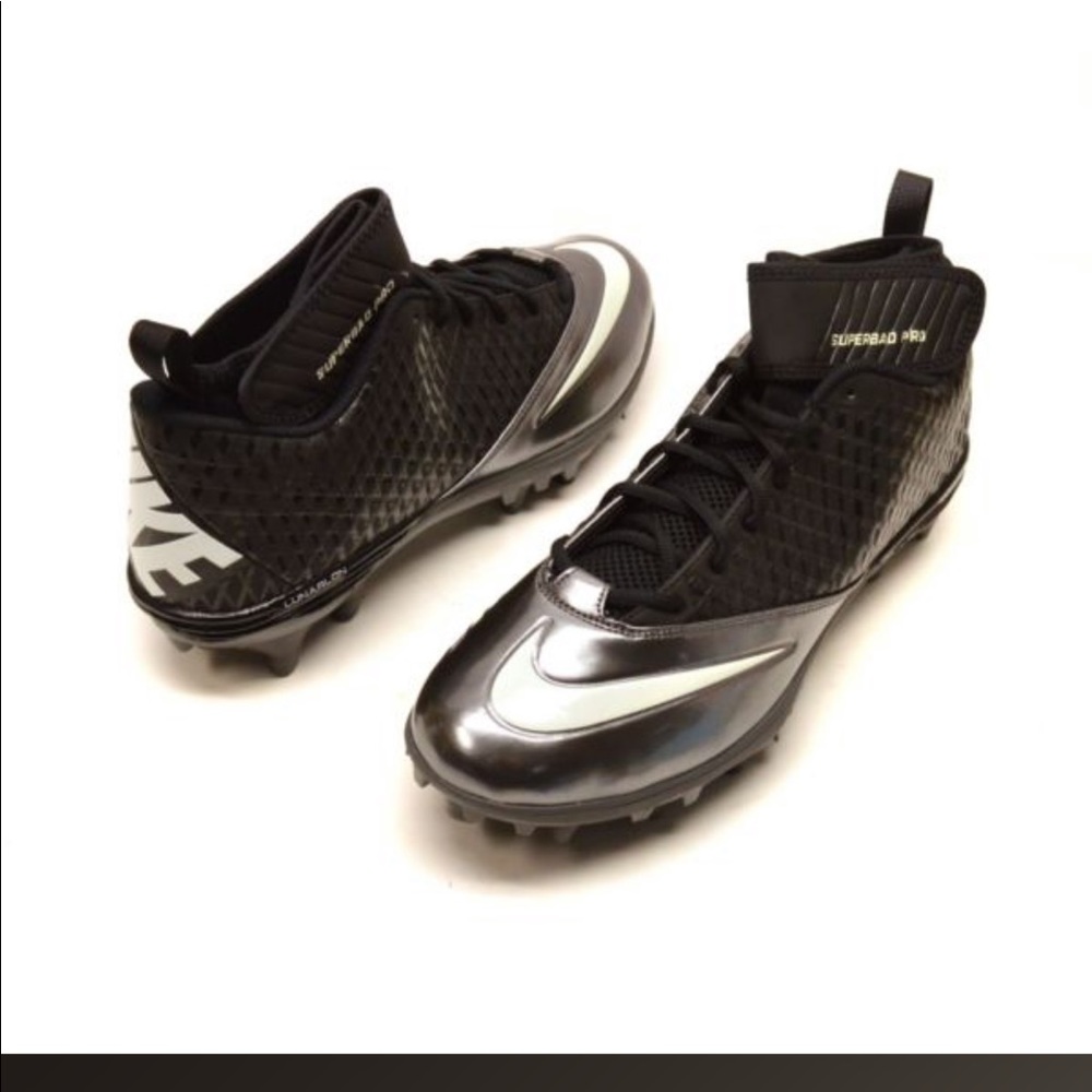 NIKE Lunar  Football Cleats Mid Black/Silver